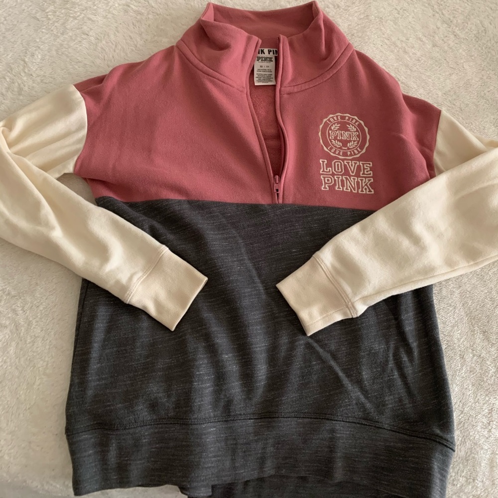 Pink quarter zip up